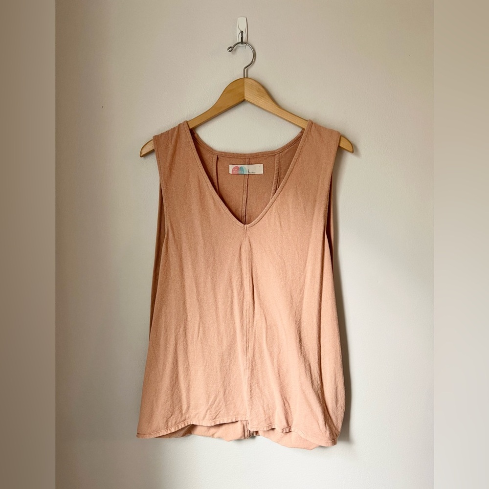 Medium Free People Beach Santina Top Sleeveless V-Neck Tank Mauve Dusty Pink